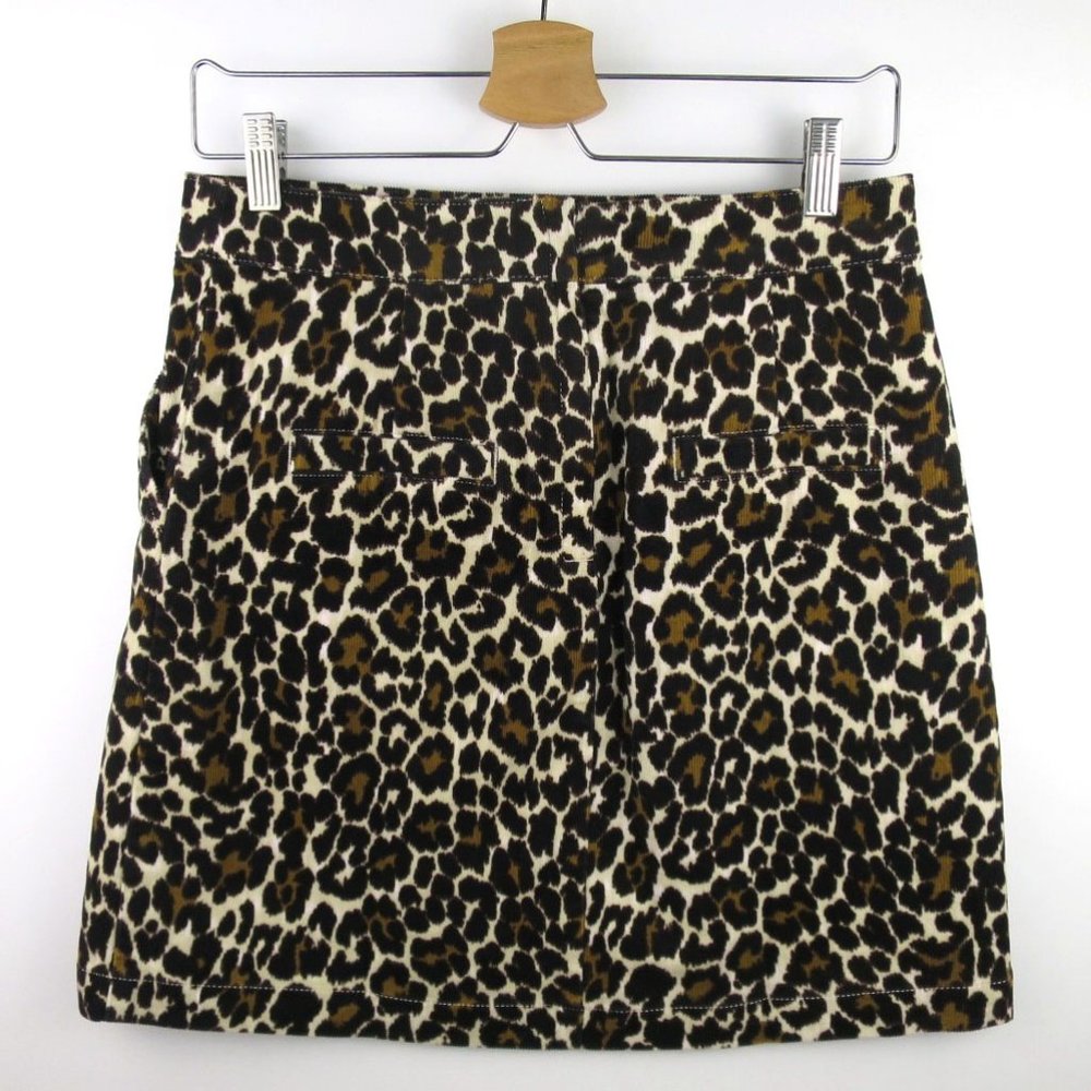 J.Crew Leopard Print Corduroy Buckle Mini Skirt - Picture 7 of 12